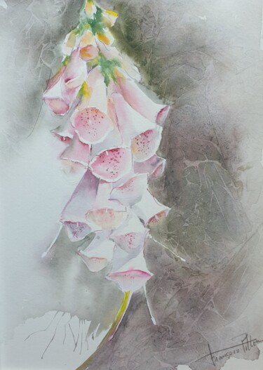 Painting titled "Jeux de doigts" by Françoise Pillou, Original Artwork, Watercolor