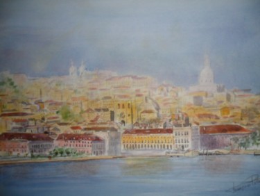 Peinture intitulée "Lisbonne" par Françoise Pillou, Œuvre d'art originale, Aquarelle