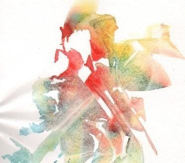 Painting titled "le violoniste" by Françoise Pillou, Original Artwork, Watercolor