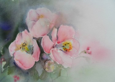 Painting titled "eclosion-printanier…" by Françoise Pillou, Original Artwork, Watercolor