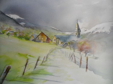 Painting titled "oz'erai-je.jpg" by Françoise Pillou, Original Artwork, Watercolor