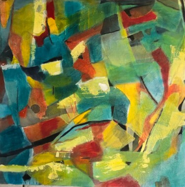 Painting titled "Colours of Love and…" by Francoise Sauvere, Original Artwork, Acrylic Mounted on Wood Stretcher frame