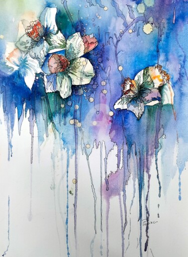 Peinture intitulée "C'est le printemps !" par Françoise Tolbiac, Œuvre d'art originale, Aquarelle
