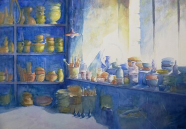 Pintura intitulada "Chez mon ami le pot…" por Françoise Tolbiac, Obras de arte originais