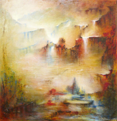 Painting titled "Par Delà, Le Temps…" by Françoise Veillon, Original Artwork