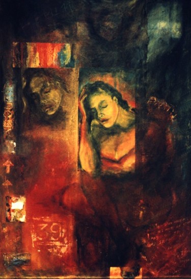 Painting titled "Rêve de bleu" by Françoise Veillon, Original Artwork, Acrylic