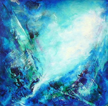 Peinture intitulée "SOURCE BLEUE 10" par Françoise Veillon, Œuvre d'art originale, Acrylique