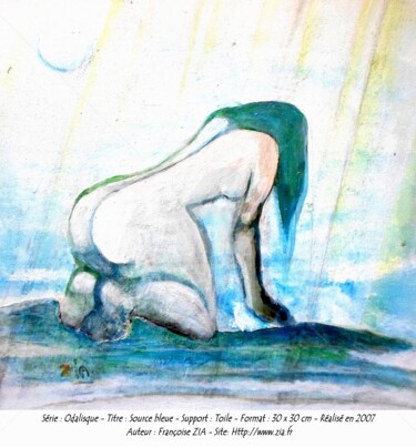 Source bleue Peinture intitulée "Source bleue" par Zia, Œuvre d'art originale