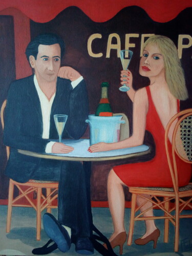 Fermé la nuit, clin d'œil à Christian Schad Peinture intitulée "Fermé la nuit, clin…" par François Falet, Œuvre d'art originale, Acrylique