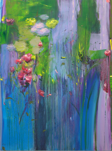 Painting titled "Le printemps était…" by Francois Pagé, Original Artwork, Oil Mounted on Wood Stretcher frame