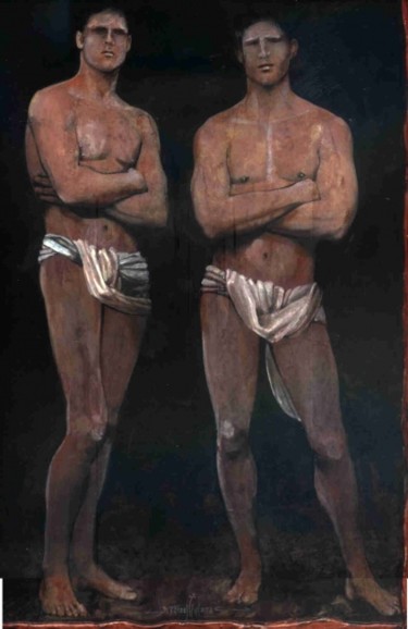 Painting titled "eroes" by Franco Marras, Original Artwork