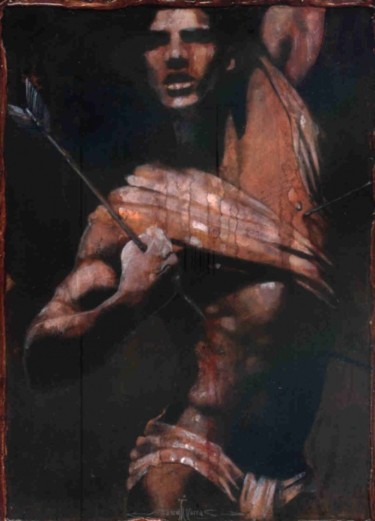 Pittura intitolato "sebastiano" da Franco Marras, Opera d'arte originale