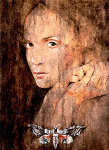 Painting titled "falena 3" by Franco Marras, Original Artwork