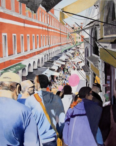 Painting titled "Venezia-Rialto" by Franco Zanella, Original Artwork, Oil