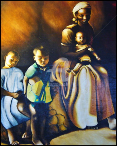 Peinture intitulée "Ethiopie" par Frandiodore, Œuvre d'art originale, Huile