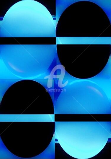 Arts numériques intitulée "Bleu et noir" par Frandiodore, Œuvre d'art originale, Peinture numérique