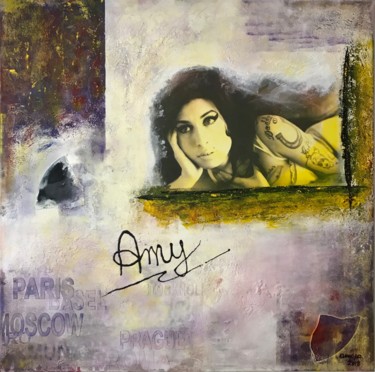 Malerei mit dem Titel "Collage Amy #1" von Annapa (By Anna + Frank Loydl), Original-Kunstwerk, Acryl