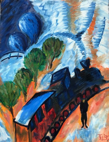 Malerei mit dem Titel "Homage an Kirchner" von Annapa (By Anna + Frank Loydl), Original-Kunstwerk, Öl