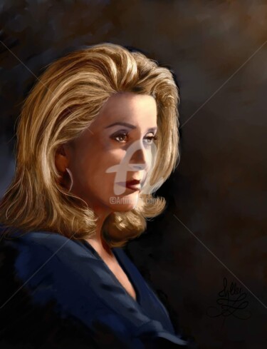 Pintura intitulada "Catherine Deneuve" por Frank Chevallier, Obras de arte originais, Outro