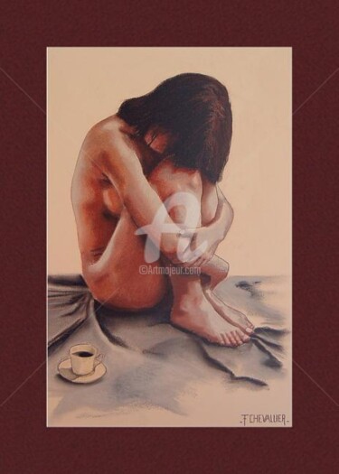 Painting titled "Solitude amer" by Frank Chevallier, Original Artwork, Pastel