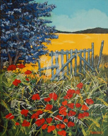 Painting titled "Les barrières" by Frank Chevallier, Original Artwork