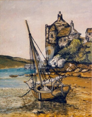 Painting titled "Côte normande" by Frank Chevallier, Original Artwork