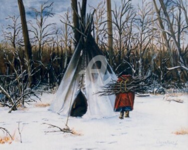 Peinture intitulée "Unité de l'hiver" par Frank Chevallier, Œuvre d'art originale