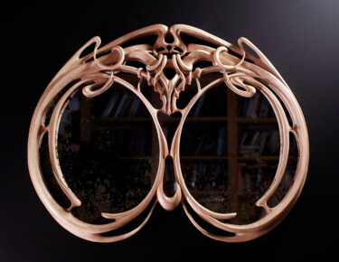 雕塑 标题为“Miroir "Expérience"” 由Frank Dreyer, 原创艺术品, 木 安装在木板上