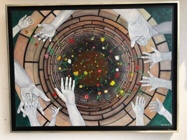 Peinture intitulée "Le puits" par Frank Guillard, Œuvre d'art originale, Huile