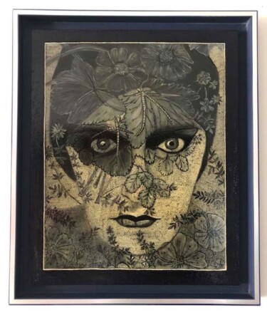 Pintura intitulada "Gloria Swanson" por Frank Guillard, Obras de arte originais, Óleo
