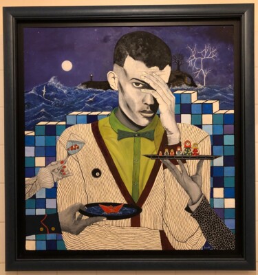 Painting titled "Stromae 8 ( Qu'est-…" by Frank Guillard, Original Artwork, Oil Mounted on Wood Stretcher frame