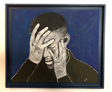 Painting titled "D.M ( JoeyStarr )" by Frank Guillard, Original Artwork, Oil