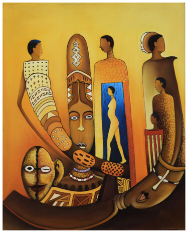 Peinture intitulée "“Reflet de l’âme”" par Frank Keita, Œuvre d'art originale, Acrylique Monté sur Châssis en bois
