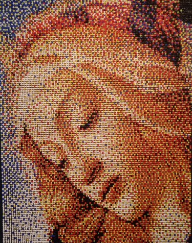 Collages intitulée "La Virgen del Magni…" par Frank Mejias (FJMUR), Œuvre d'art originale, Collages