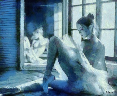 Artes digitais intitulada "The dancer in blue" por Frank Mejias (FJMUR), Obras de arte originais, Pintura digital