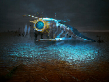 Digitale Kunst mit dem Titel "Totes Meer" von Frank Melech, Original-Kunstwerk, KI-generiertes Bild