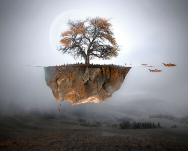 Digitale Kunst mit dem Titel "Landzug" von Frank Melech, Original-Kunstwerk, KI-generiertes Bild