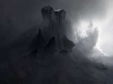 Digitale Kunst mit dem Titel "Wolkenbruch" von Frank Melech, Original-Kunstwerk, Digitale Fotografie
