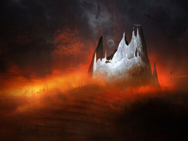 Digitale Kunst mit dem Titel "Gefrierbrand" von Frank Melech, Original-Kunstwerk, KI-generiertes Bild