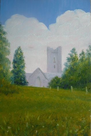 Painting titled "St.James,Church of…" by Frank Daly, Original Artwork, Oil