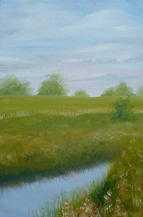 Painting titled "The Cowpark,Athboy." by Frank Daly, Original Artwork, Oil
