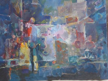 Painting titled "Figures" by Frank Dong, Original Artwork, Oil