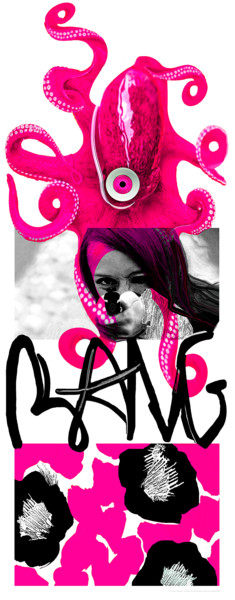 Portrait of Niki de Saint Phalle (the creative calamari) Gravures & estampes intitulée "Portrait of Niki de…" par Frank Ford, Œuvre d'art originale, Impression numérique