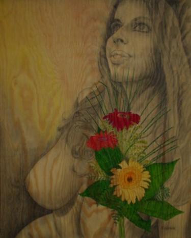 Painting titled "Gerbera" by Frankie, Original Artwork