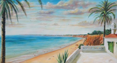 Painting titled "Beach Algarve" by Franklim Barata, Original Artwork, Oil