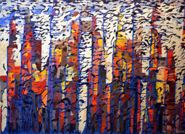 Painting titled "les-gratte-ciel-d'u…" by Frank Sèves, Original Artwork