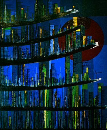 Painting titled "un monde déconstrui…" by Frank Sèves, Original Artwork