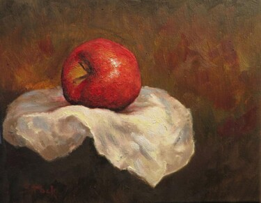 Painting titled "apple" by Frankstock.Ca, Original Artwork, Oil