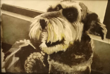 Dibujo titulada "Dog" por Franky Vv, Obra de arte original, Carbón