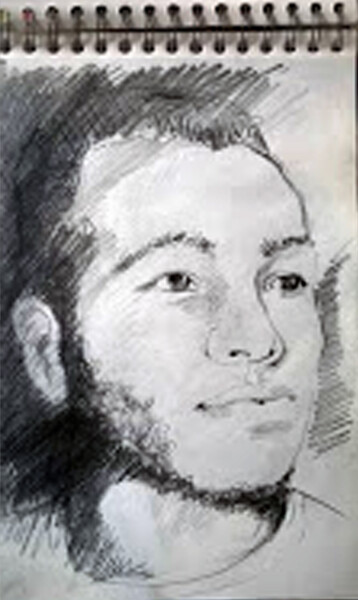 Dibujo titulada "Retrato de Carlos,…" por Franky Vv, Obra de arte original, Grafito